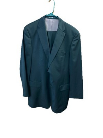HUGO BOSS Pasolini Movie Super 100s Suit Sz 44L Blazer Pant 35x33 Black Business - Picture 2 of 11